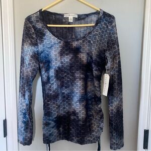 Eye Candy Blue and Black Patterned Blouse